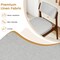 Grey & Brown Upholstered Dining Chairs Set of 2 – Rubber Wood Frame, Padded Linen Seat, 330-lb Capacity